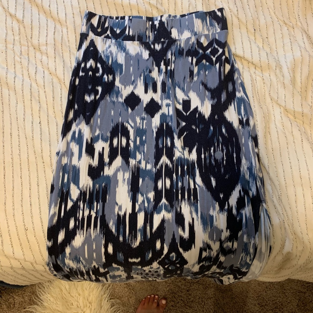 Blue Marled Maxi Skirt